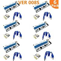 FUERAN 008S PCI-E Express 1 x a 16 x USB Adaptador de Tarjeta Molex-6 pines-Sata-6p USB 3.1 Conector de Extensión…